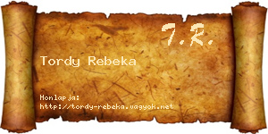 Tordy Rebeka névjegykártya
